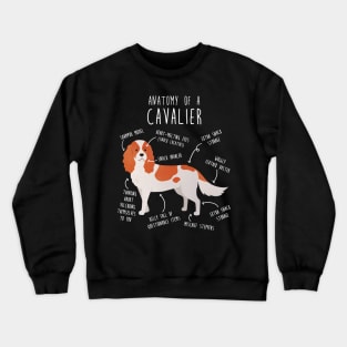 Blenheim Cavalier King Charles Spaniel Dog Anatomy Crewneck Sweatshirt